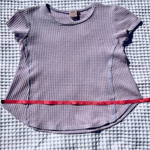 For All Seasons by Paper Crane Waffle Knit Short-Sleeve Top with Curved Hem - Picture 15 of 16
